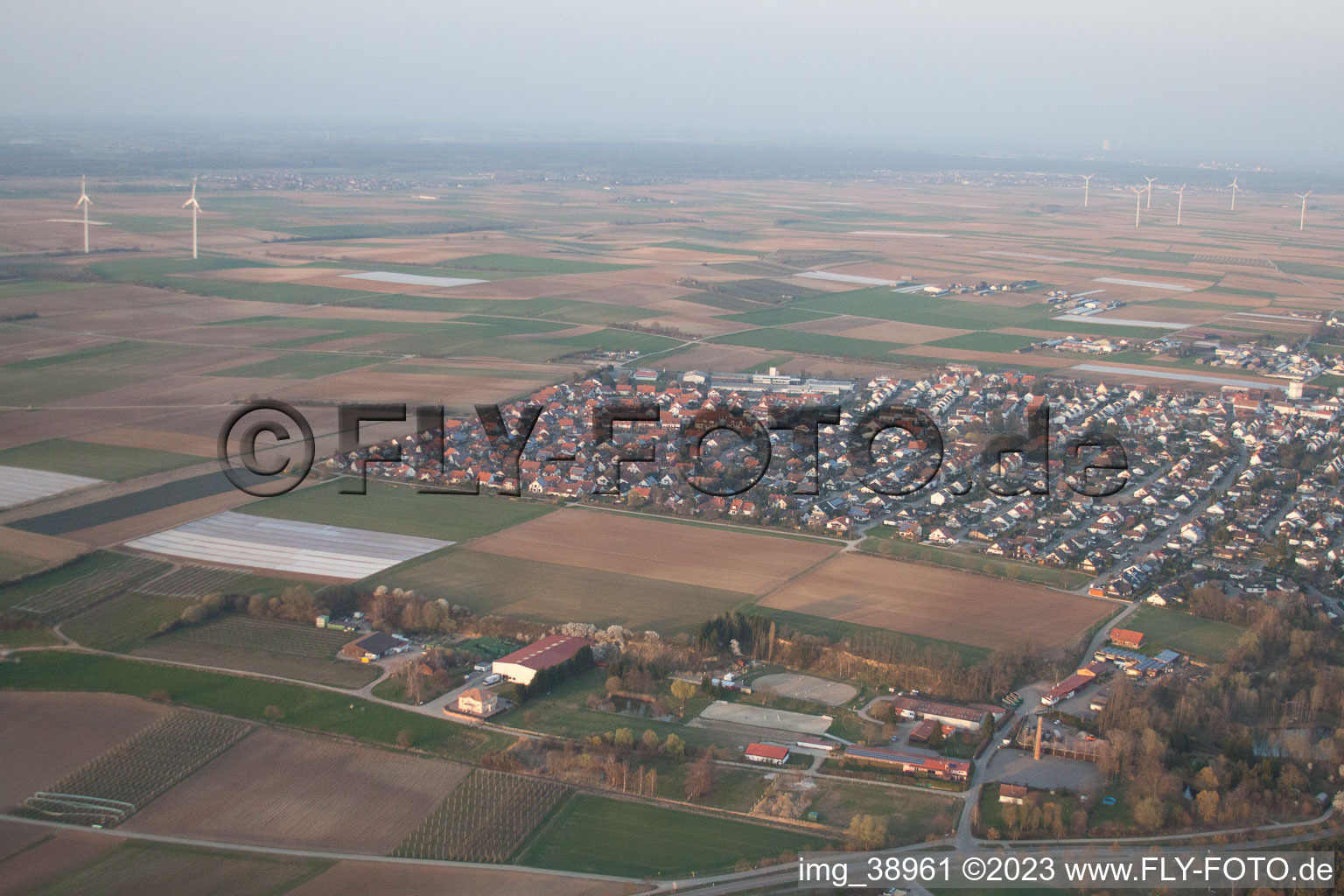 District Herxheim in Herxheim bei Landau/Pfalz in the state Rhineland-Palatinate, Germany from a drone