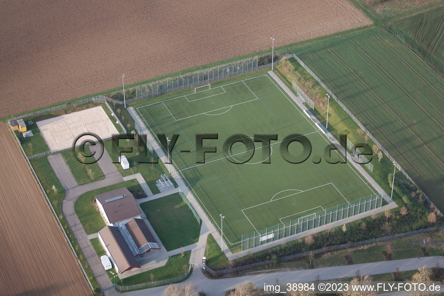 Korntal, sports field at Esslinger Weg 1 in the district Münchingen in Korntal-Münchingen in the state Baden-Wuerttemberg, Germany