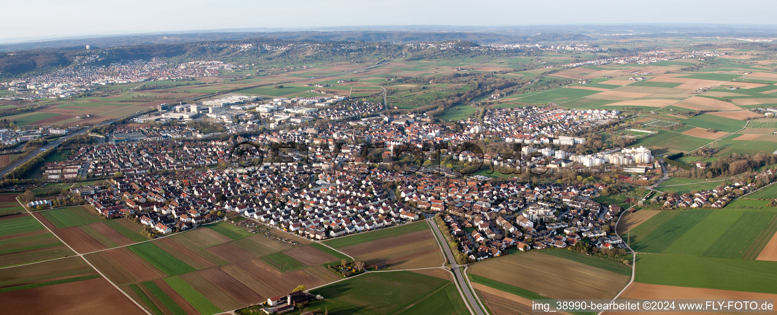Panorama from the local area and environment in Ditzingen in the state Baden-Wurttemberg