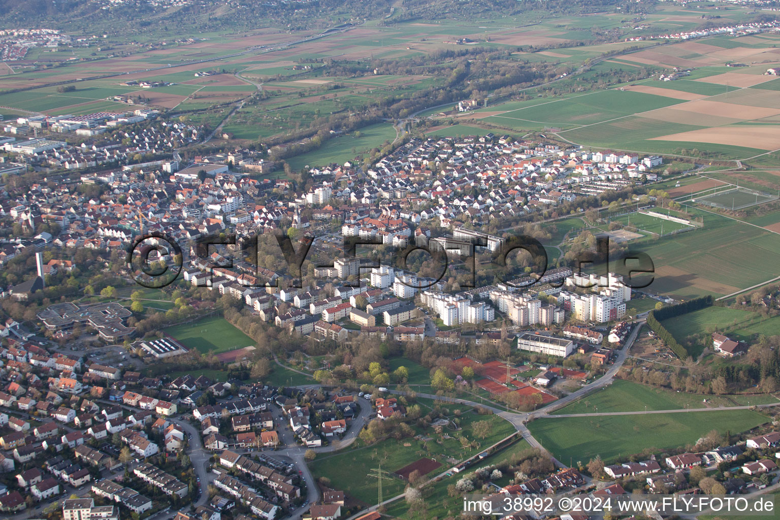 Aerial photograpy of Ditzingen in the state Baden-Wuerttemberg, Germany