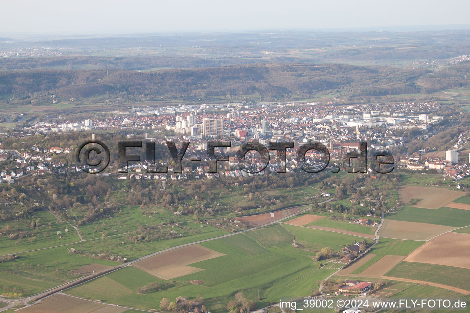 Leonberg in the state Baden-Wuerttemberg, Germany from above