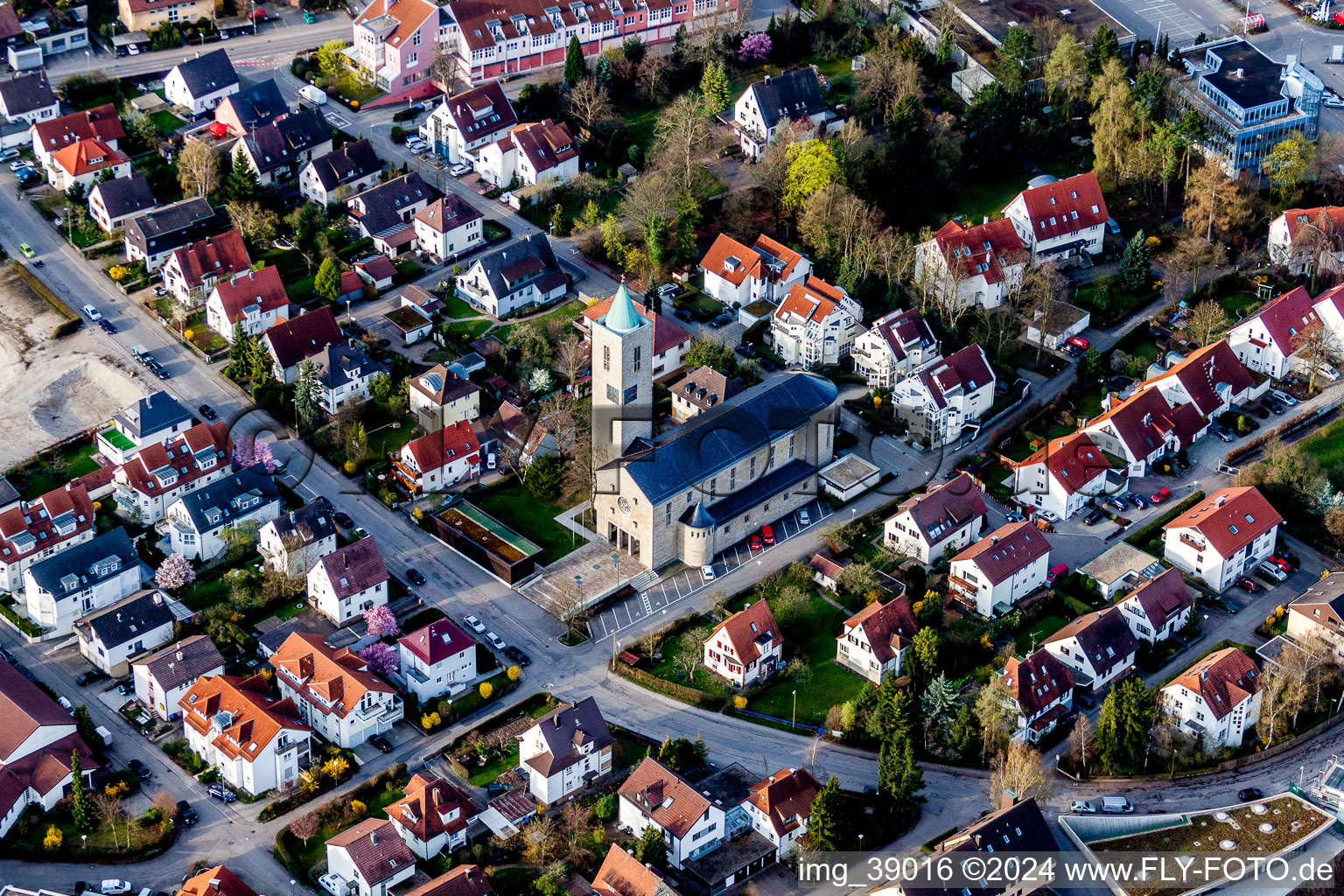 Church building catholic Church St. Johannes in Leonberg in the state Baden-Wurttemberg, Germany