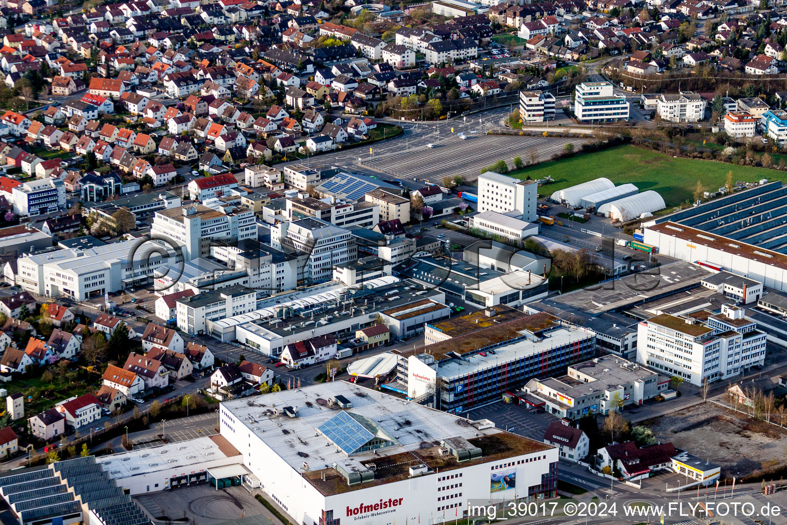 Industrial estate and company settlement in Leonberg in the state Baden-Wurttemberg, Germany