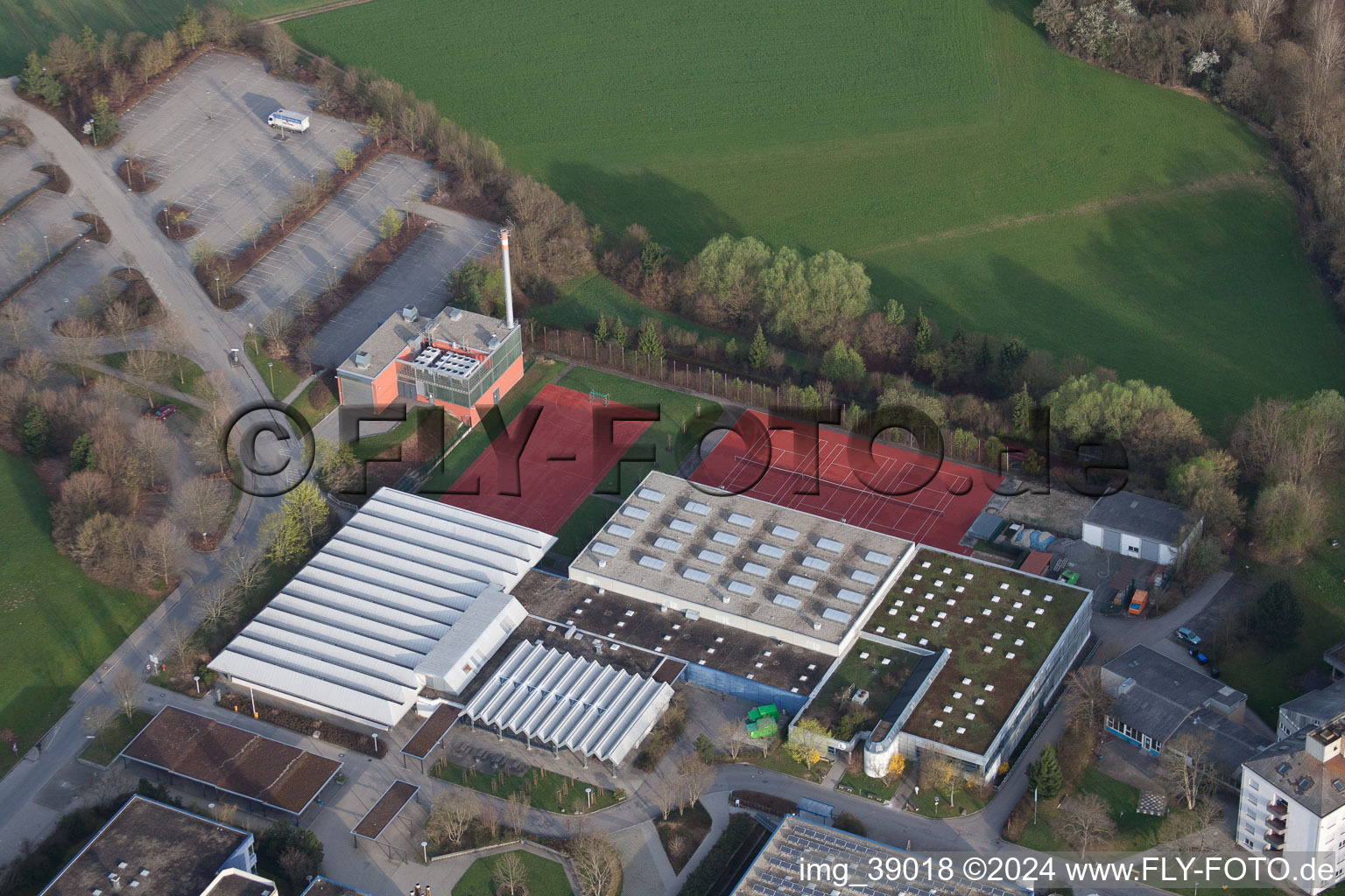 School center at Fockentalweg in Leonberg in the state Baden-Wuerttemberg, Germany