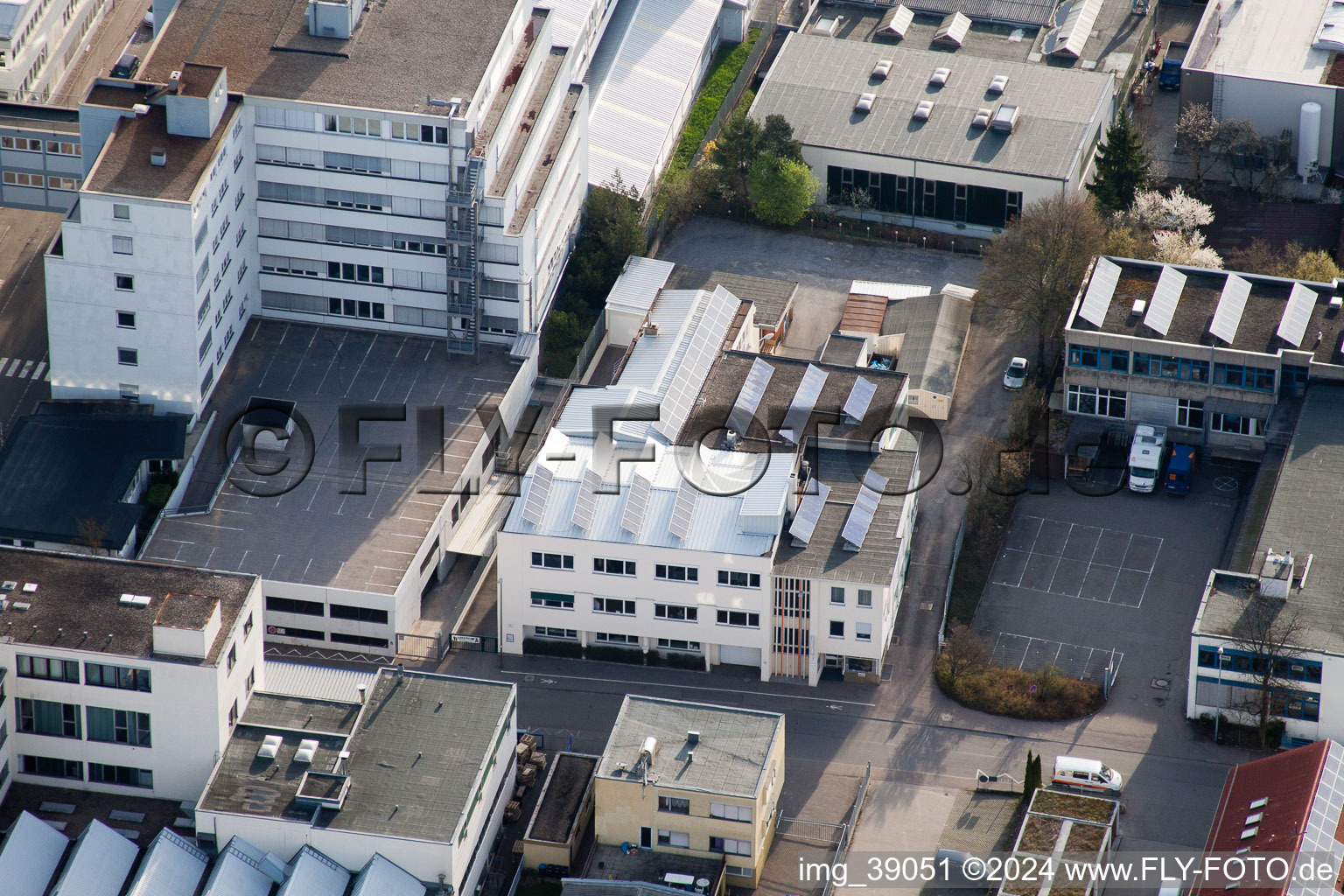 Aerial view of Jilg Company, Dieselstr in the district Eltingen in Leonberg in the state Baden-Wuerttemberg, Germany