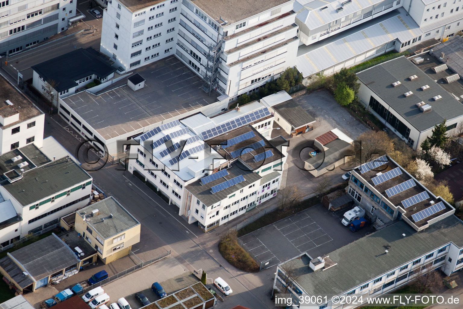 Jilg Company, Dieselstr in the district Eltingen in Leonberg in the state Baden-Wuerttemberg, Germany from above