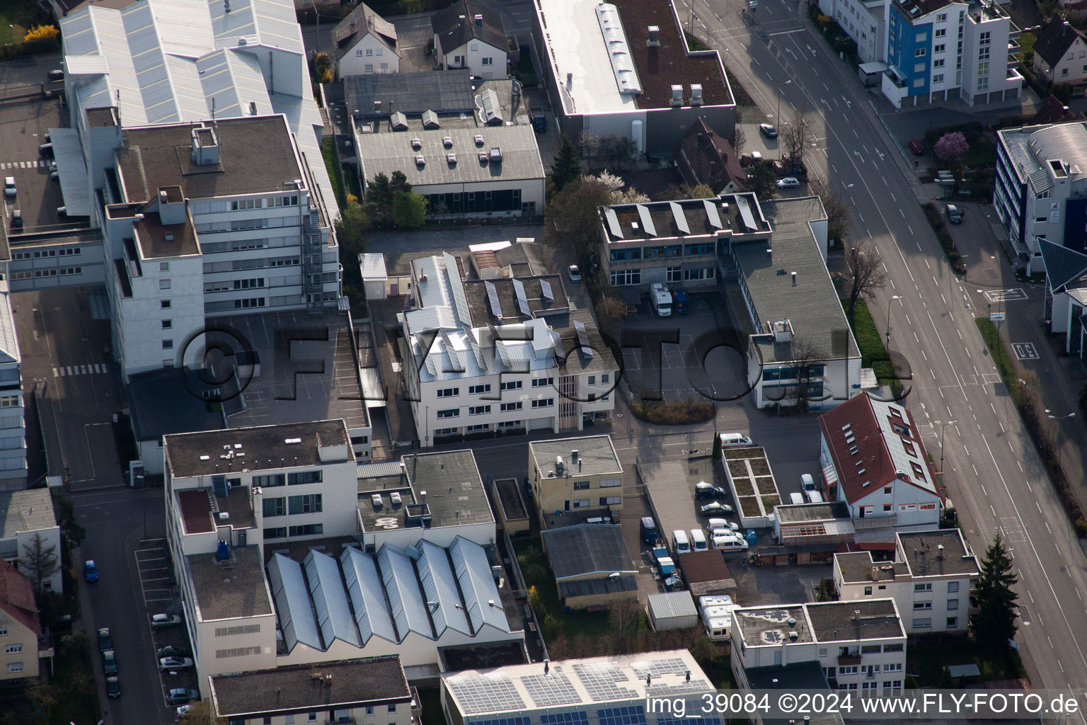 Jilg Company, Dieselstr in the district Eltingen in Leonberg in the state Baden-Wuerttemberg, Germany from the plane