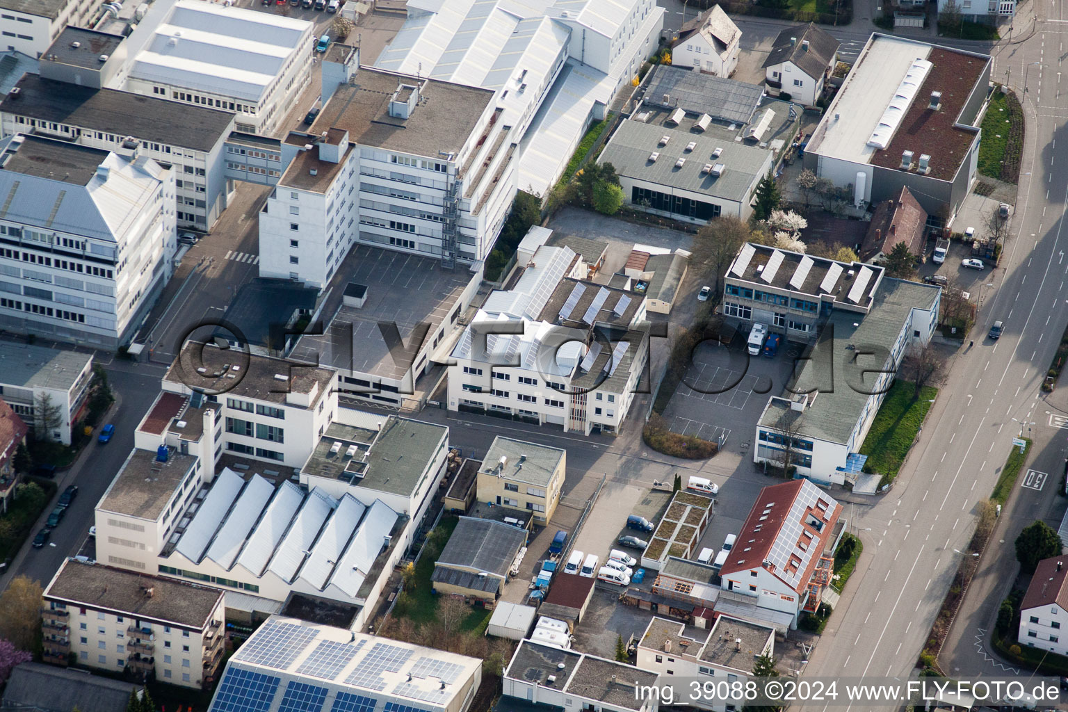 Bird's eye view of Jilg Company, Dieselstr in the district Eltingen in Leonberg in the state Baden-Wuerttemberg, Germany