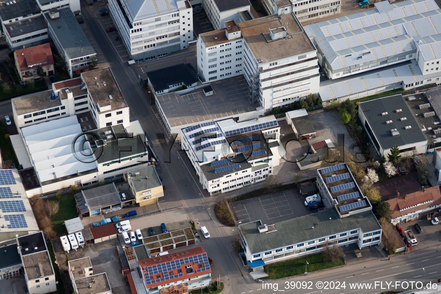 Jilg Company, Dieselstr in the district Eltingen in Leonberg in the state Baden-Wuerttemberg, Germany viewn from the air