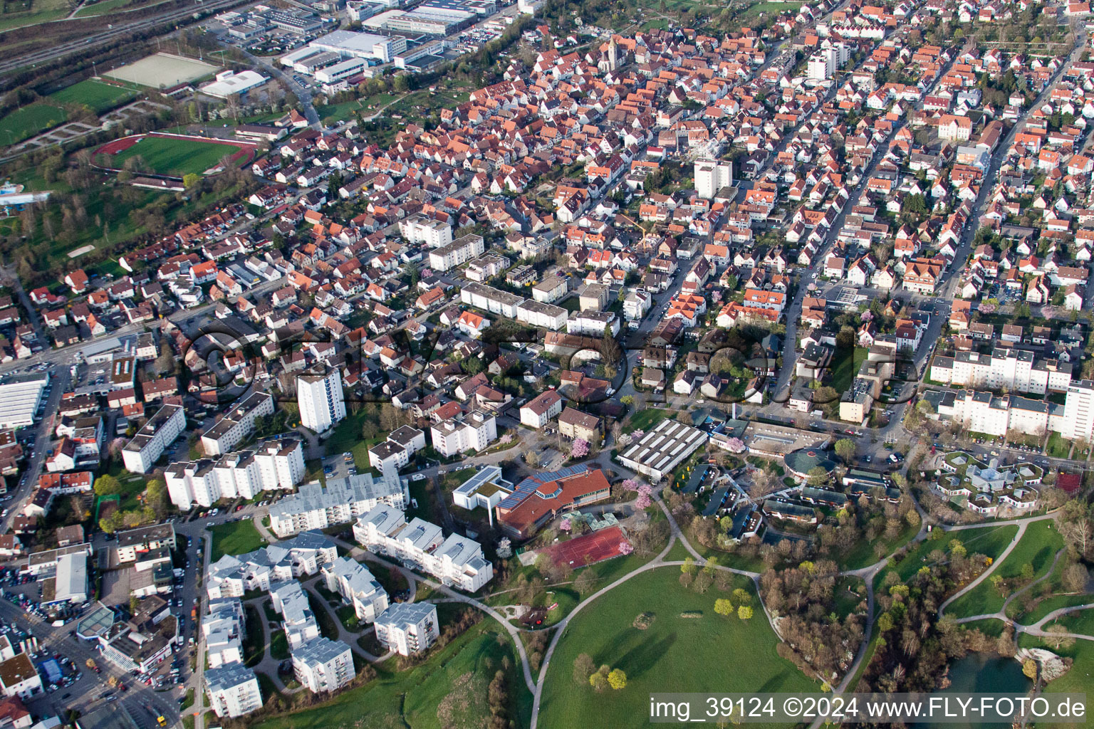 Easter Day Secondary School, Tiroler Straße in the district Eltingen in Leonberg in the state Baden-Wuerttemberg, Germany out of the air