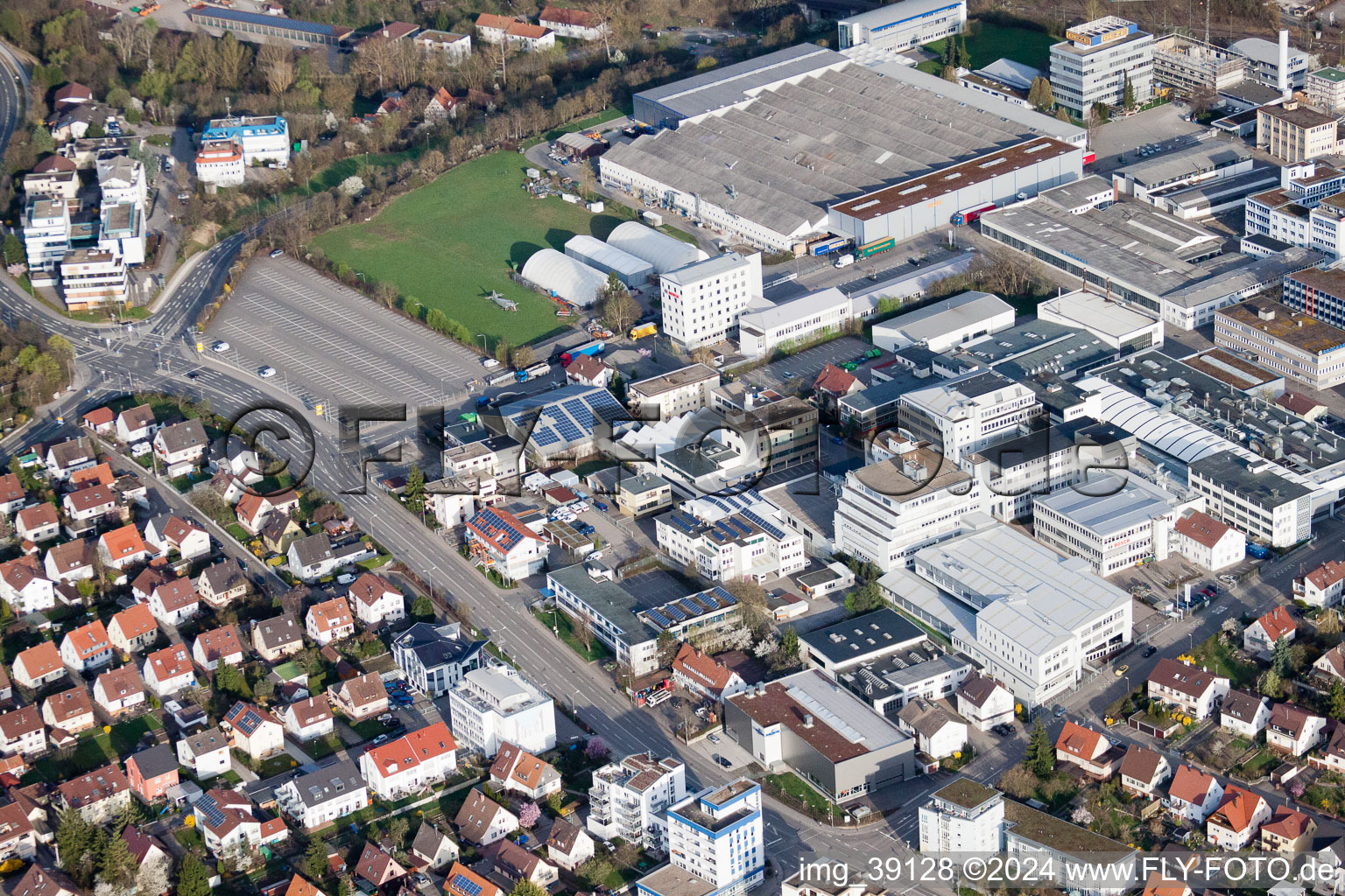 Jilg Company, Dieselstr in the district Eltingen in Leonberg in the state Baden-Wuerttemberg, Germany from a drone