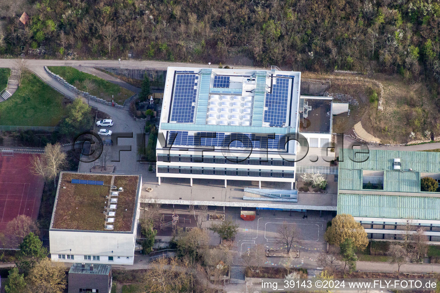 School building of the August-Laemmle-Schule in Leonberg in the state Baden-Wurttemberg, Germany