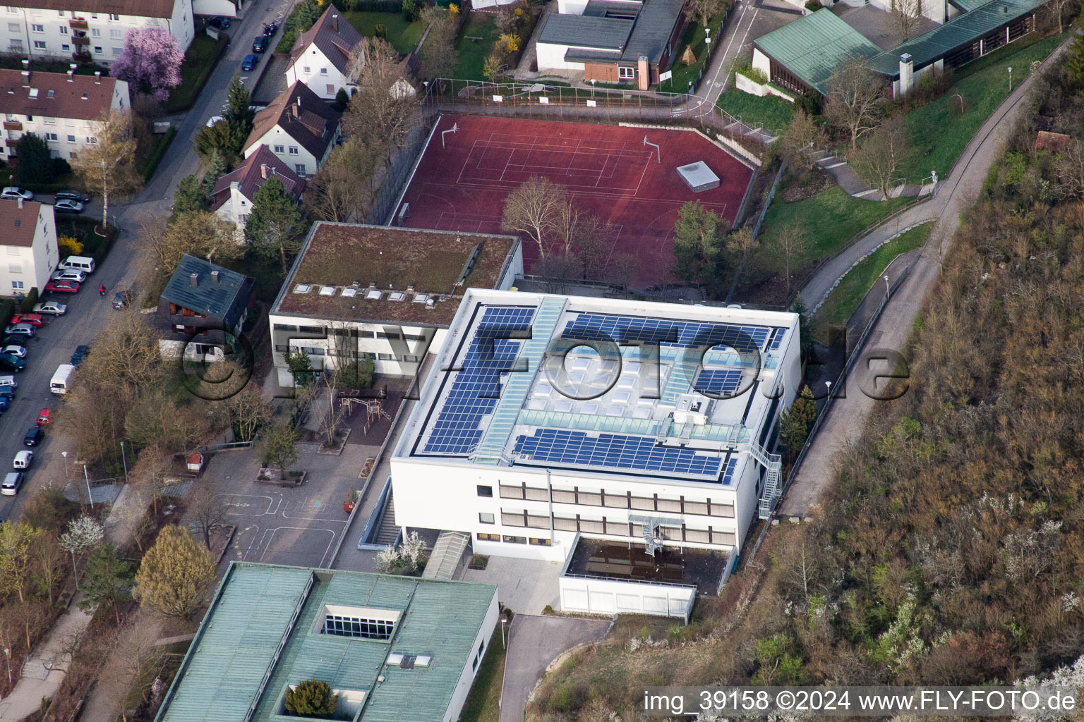 August Lämmle School, Gerlinger Straße in the district Ramtel in Leonberg in the state Baden-Wuerttemberg, Germany out of the air