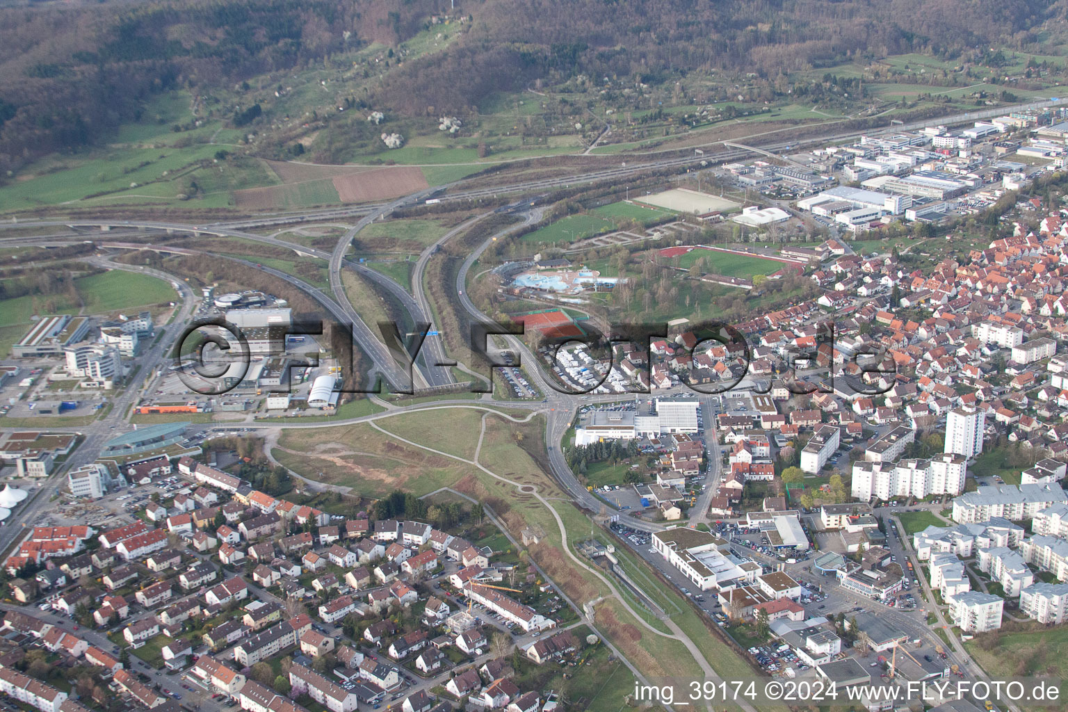 South portal of the Engelberg tunnel (A81) in the district Ramtel in Leonberg in the state Baden-Wuerttemberg, Germany