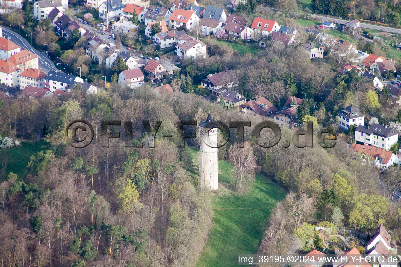 Aerial photograpy of Engelberg Tower in Leonberg in the state Baden-Wuerttemberg, Germany