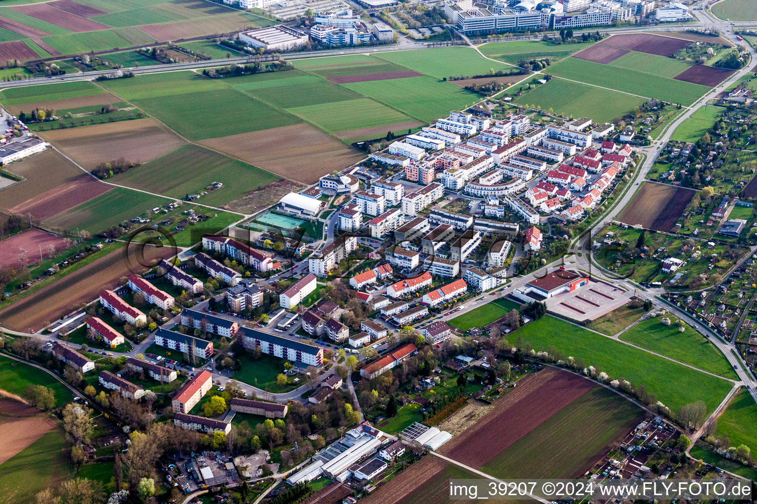 Settlement area in the district Hausen in Stuttgart in the state Baden-Wurttemberg, Germany