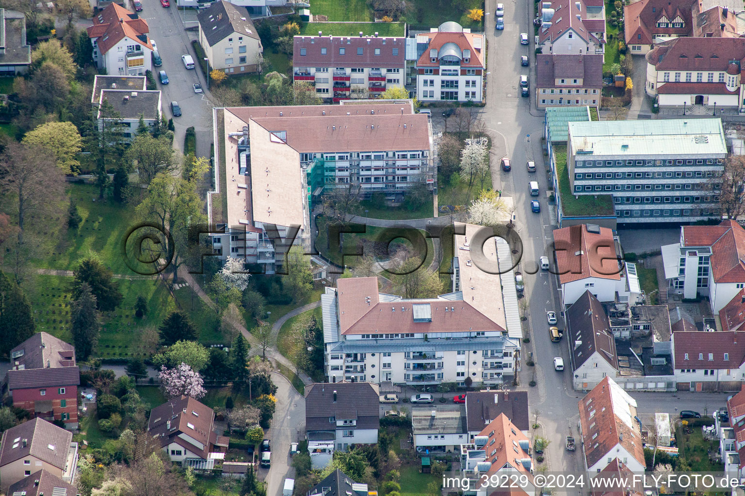 Building the retirement home Altenzentrum Korntal in the district Korntal in Korntal-Muenchingen in the state Baden-Wurttemberg, Germany