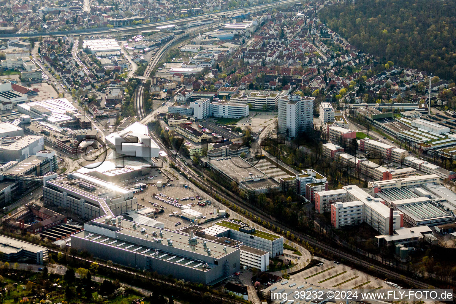 Industrial monument of the technical plants and production halls and the Porsche Museum in Zuffenhausen in the state Baden-Wurttemberg, Germany