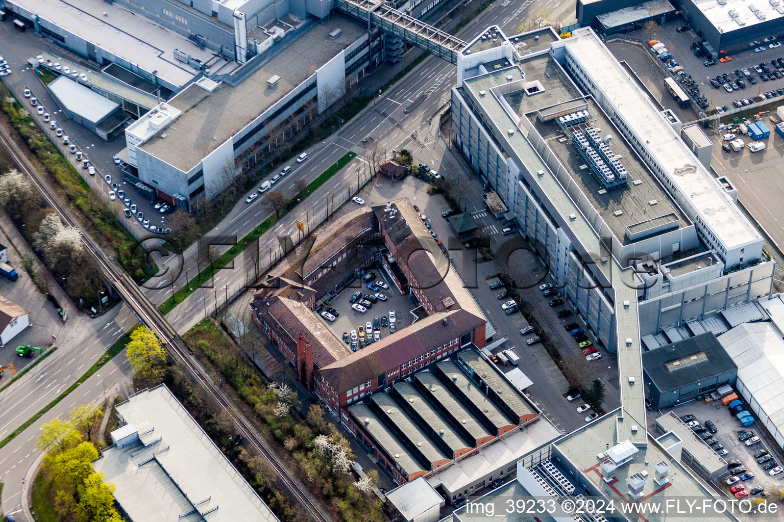 Building and production halls on the premises of Porsche factory 1 in Zuffenhausen in the state Baden-Wurttemberg, Germany