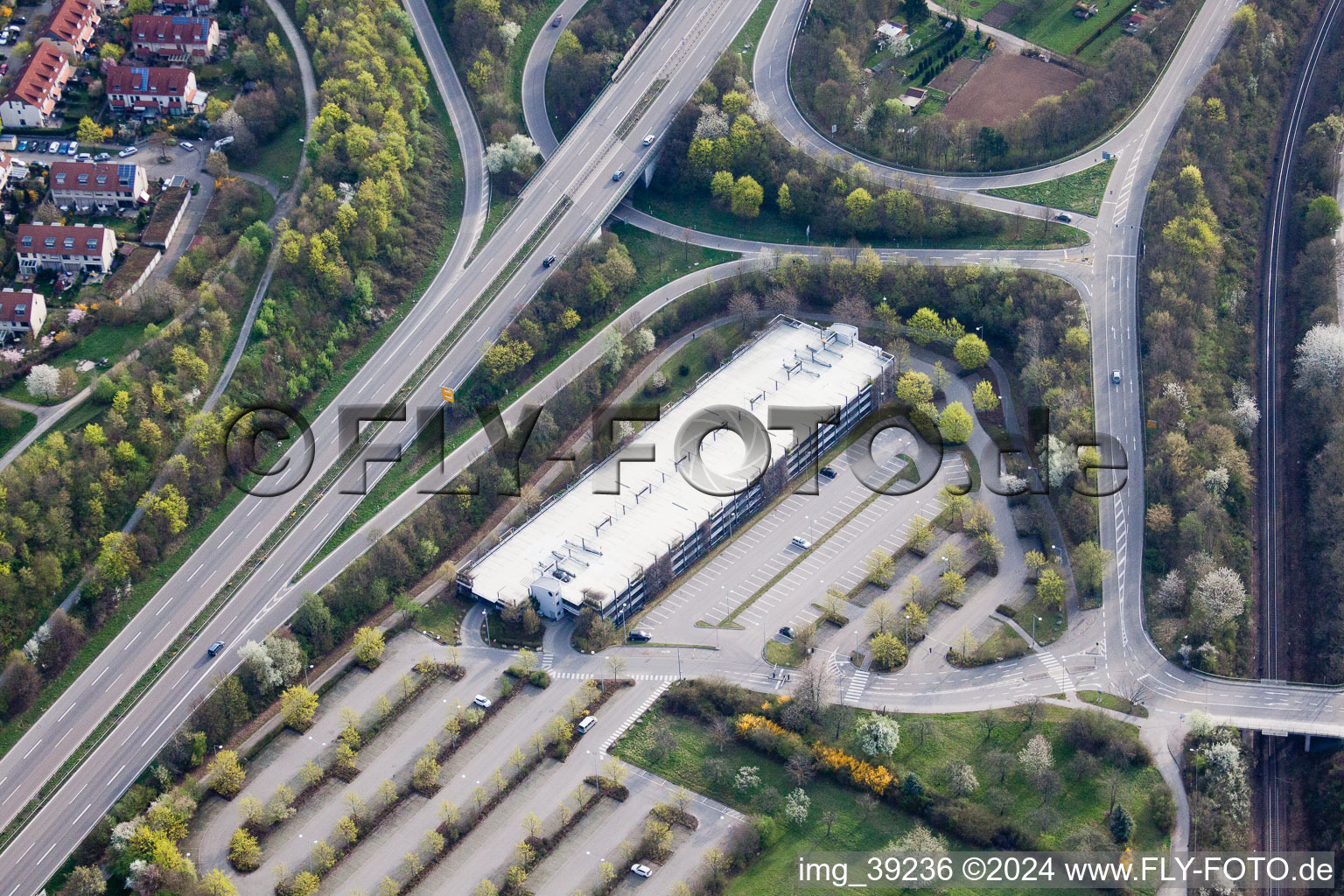 Porsche parking lot Ostseestraße parking garage in the district Zuffenhausen in Stuttgart in the state Baden-Wuerttemberg, Germany