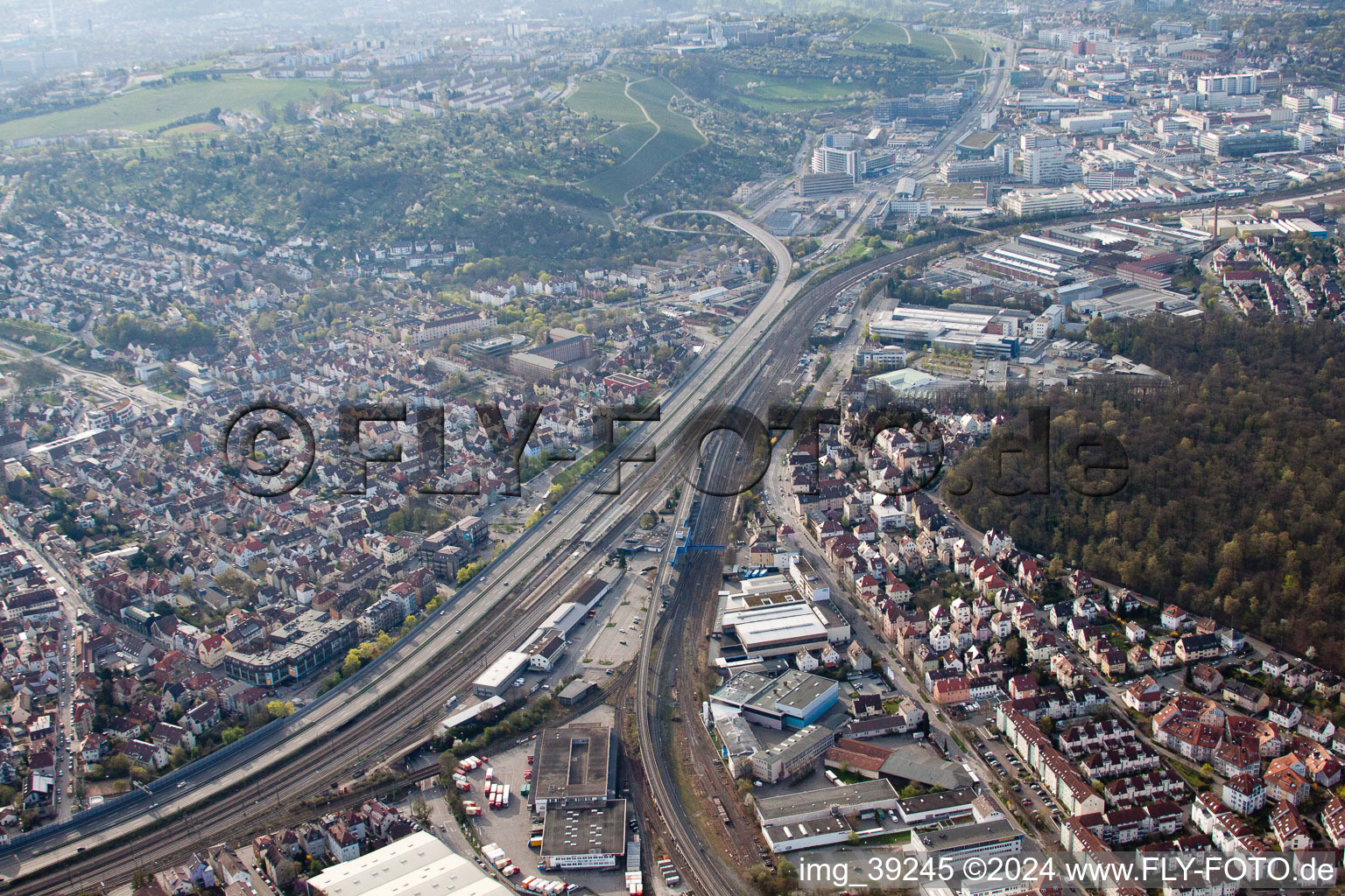 Station Zuffenhausen, Heilbronner Straße in the district Zuffenhausen in Stuttgart in the state Baden-Wuerttemberg, Germany