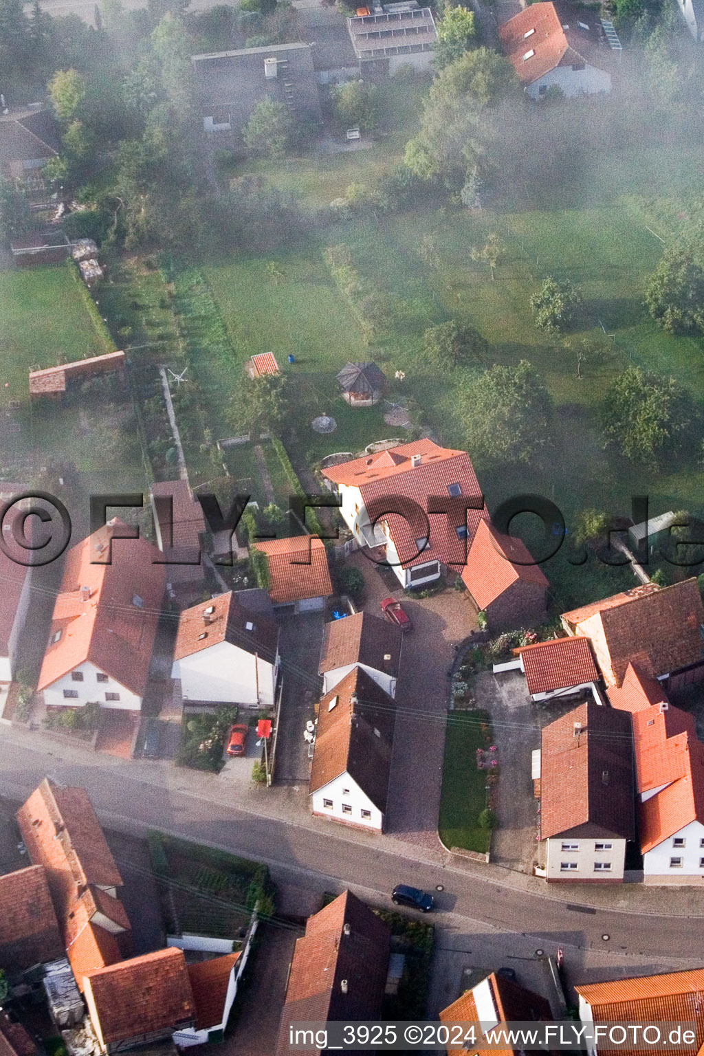 Minfeld in the state Rhineland-Palatinate, Germany from above