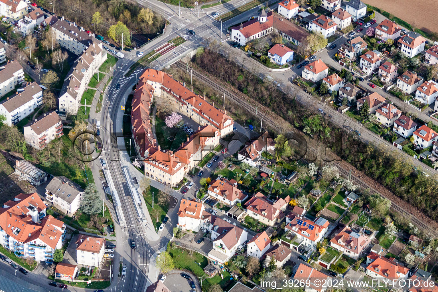 Block Wimpfener Strasse in Zuffenhausen in the state Baden-Wurttemberg, Germany