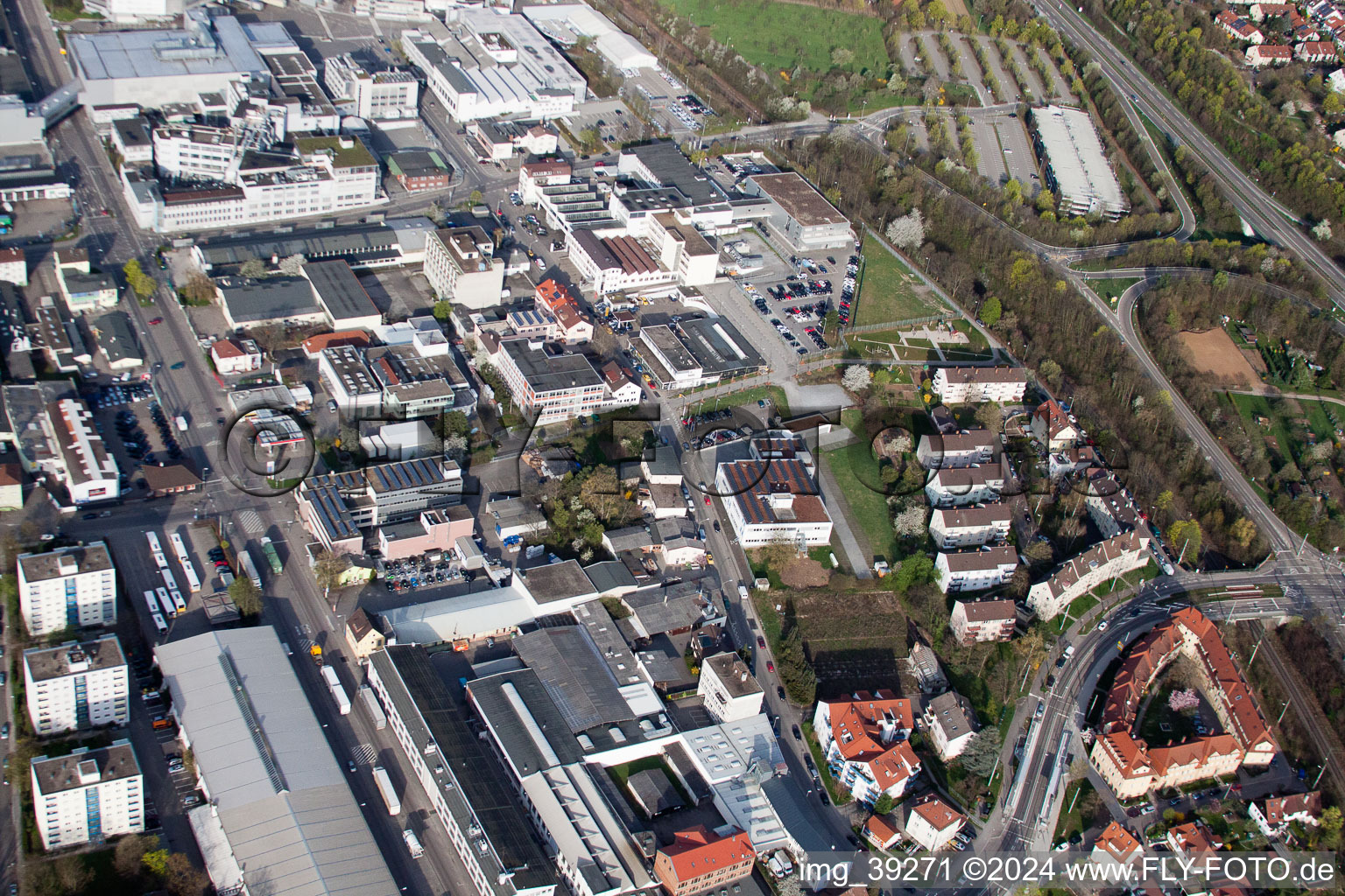 Langro Chemie, Porschestrasse 12 in the district Zuffenhausen in Stuttgart in the state Baden-Wuerttemberg, Germany out of the air