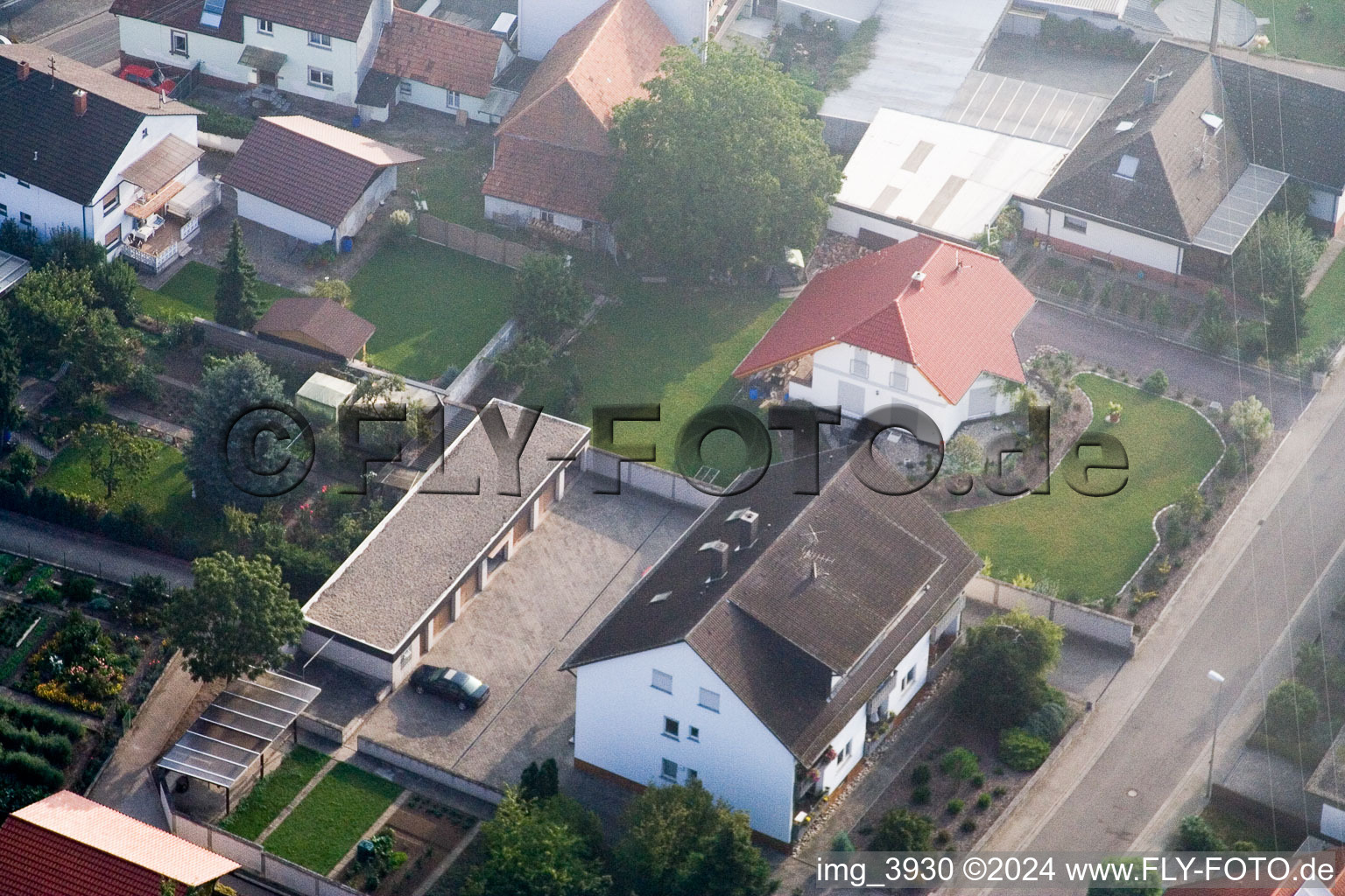 Minfeld in the state Rhineland-Palatinate, Germany from the plane