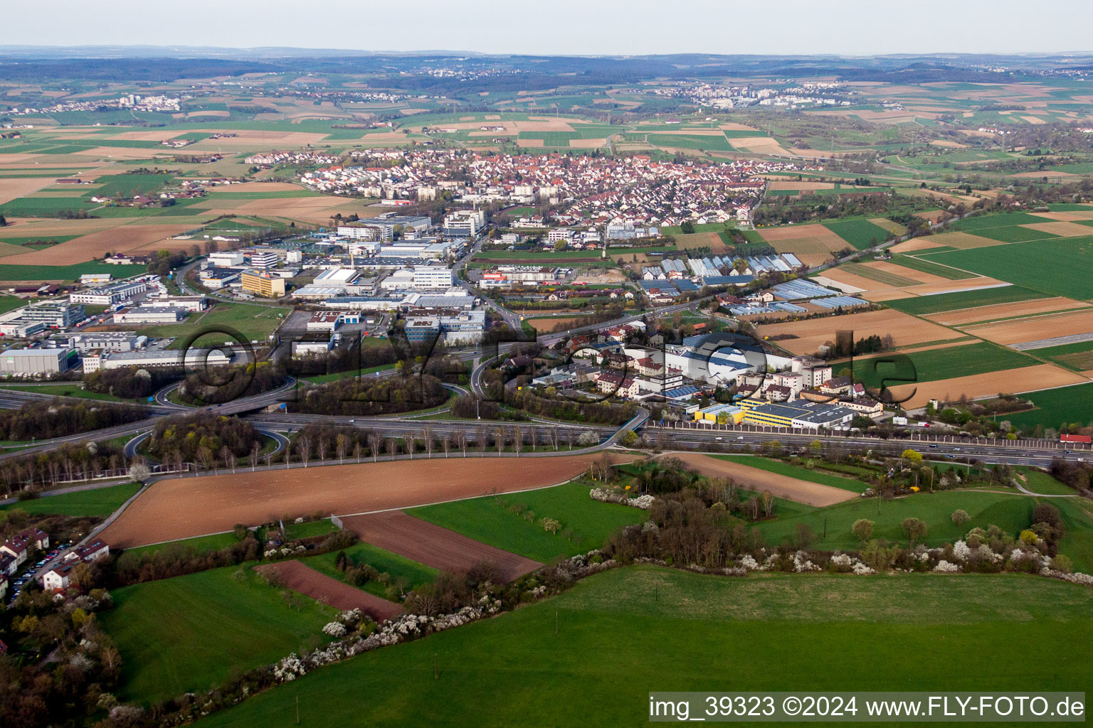 Industrial and commercial area Siemensstrasse in Korntal-Muenchingen in the state Baden-Wurttemberg, Germany