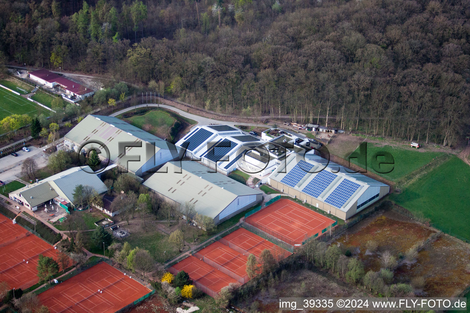 Württemberg Tennis Association, Emerholzweg in the district Stammheim in Stuttgart in the state Baden-Wuerttemberg, Germany out of the air