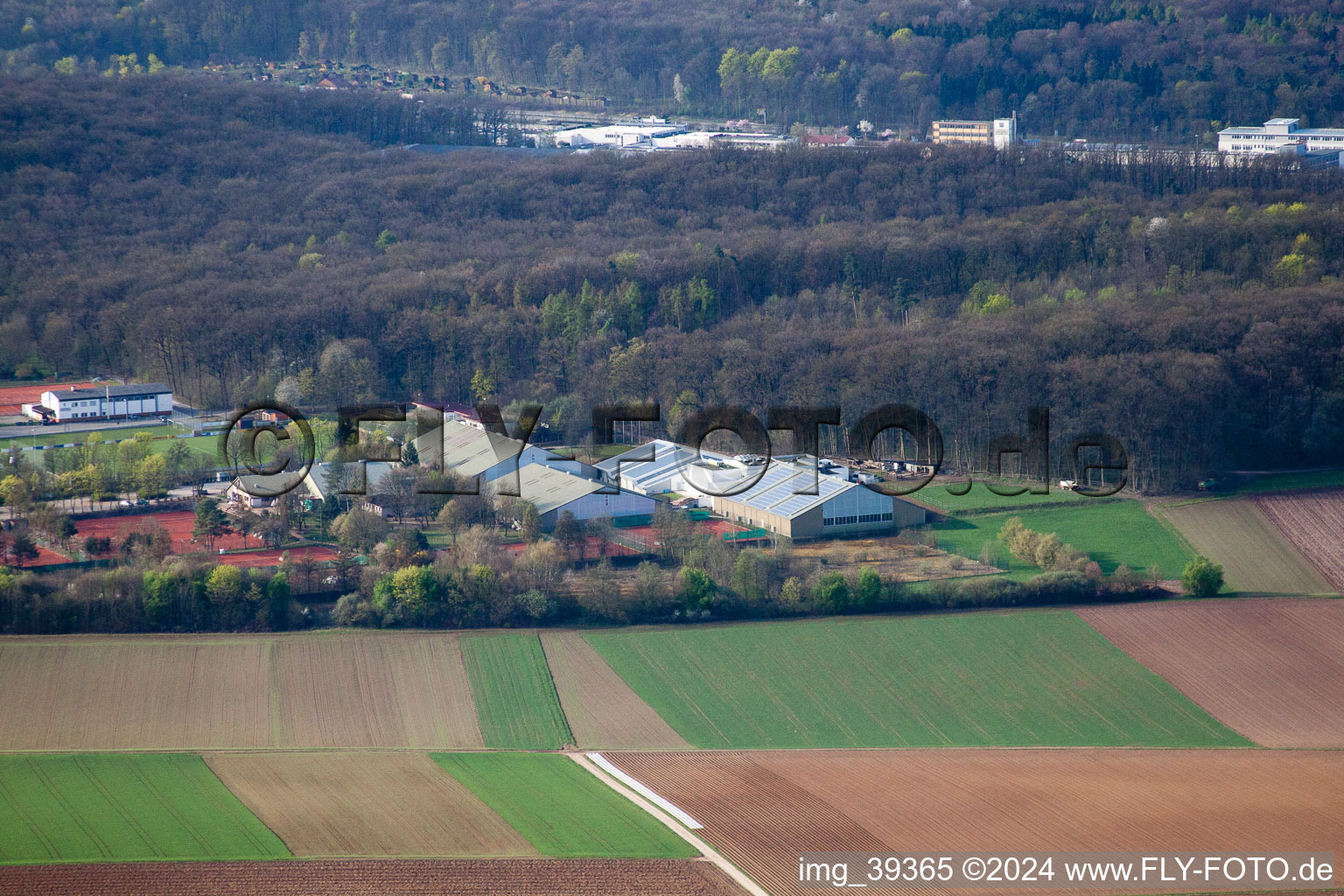 Aerial view of Tennis court Grand Slam Sports facility Emerholzweg in the district Stammheim in Stuttgart in the state Baden-Wuerttemberg, Germany