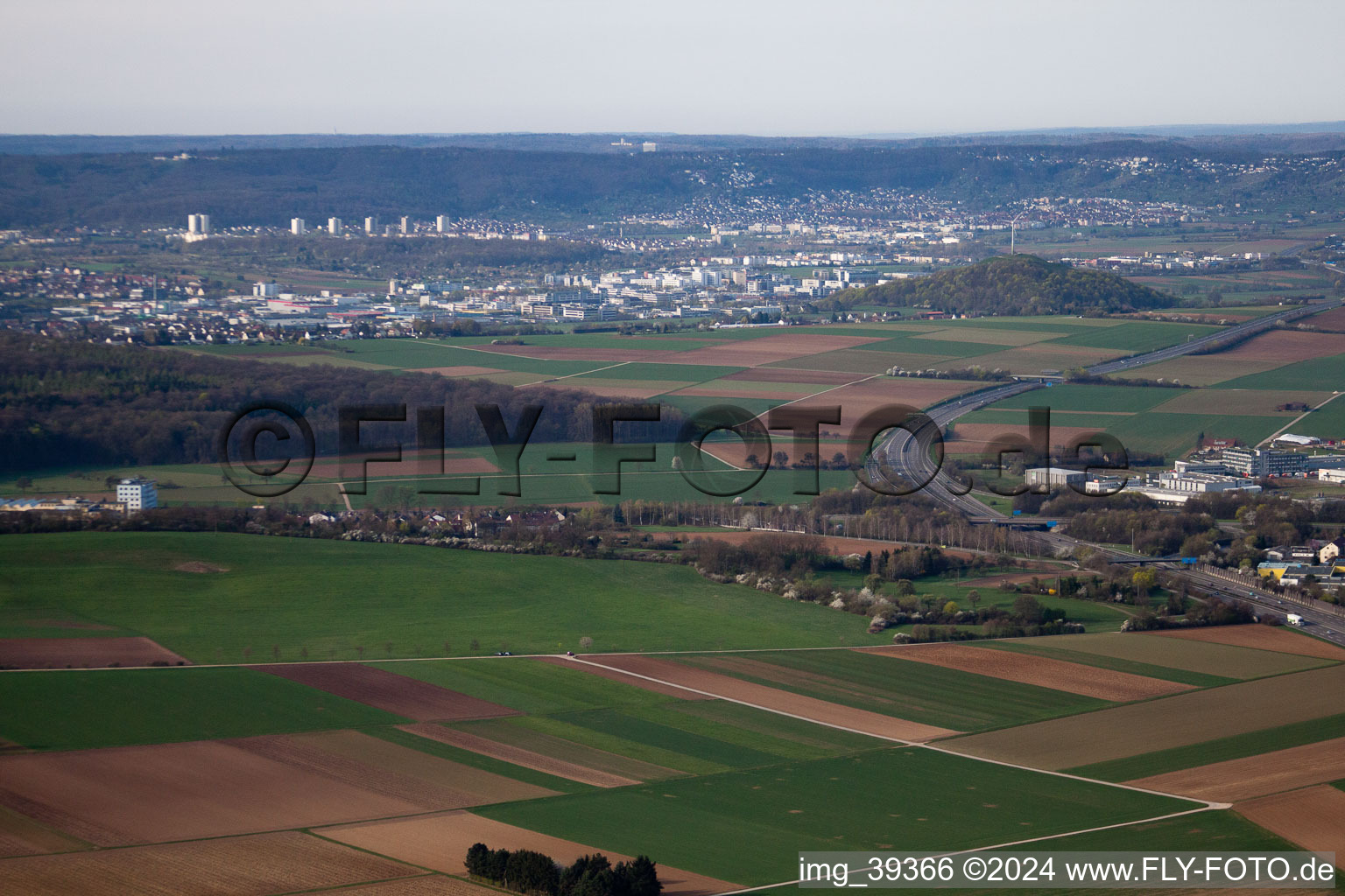 Stuttgart-Korntal from the northeast in Korntal-Münchingen in the state Baden-Wuerttemberg, Germany