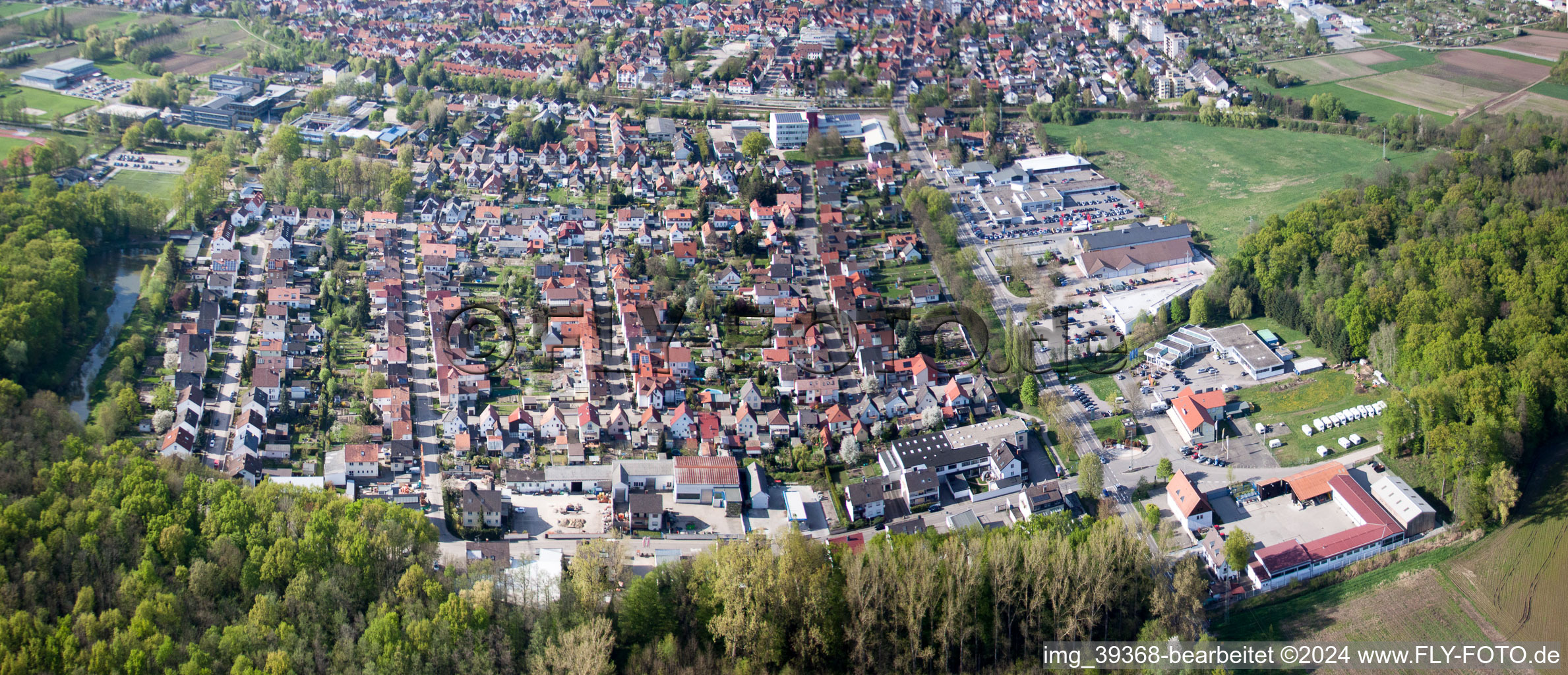 Kandel in the state Rhineland-Palatinate, Germany from the drone perspective