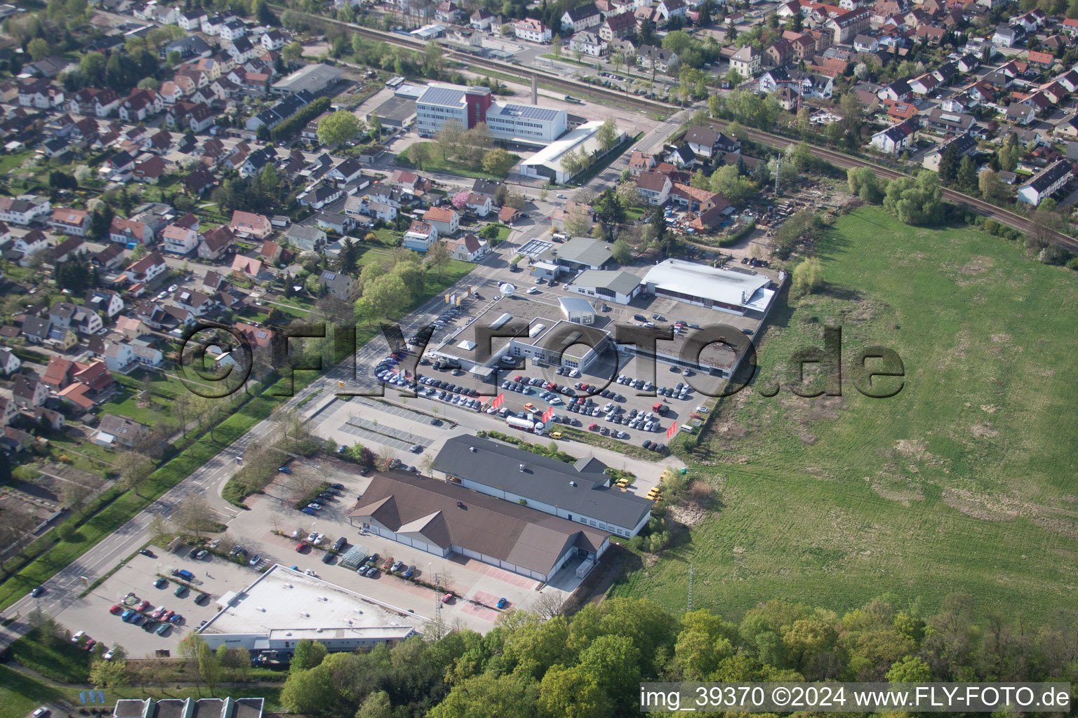 Kandel in the state Rhineland-Palatinate, Germany from a drone