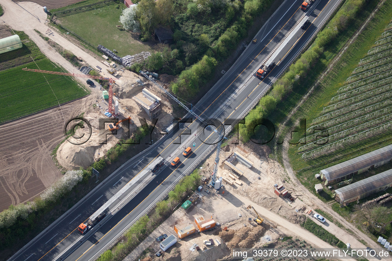 New motorway bridge construction in Kandel in the state Rhineland-Palatinate, Germany