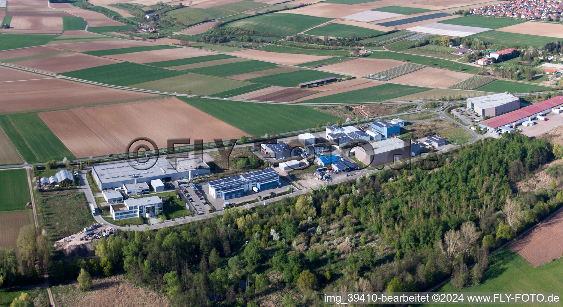 Aerial view of District Herxheim in Herxheim bei Landau in the state Rhineland-Palatinate, Germany