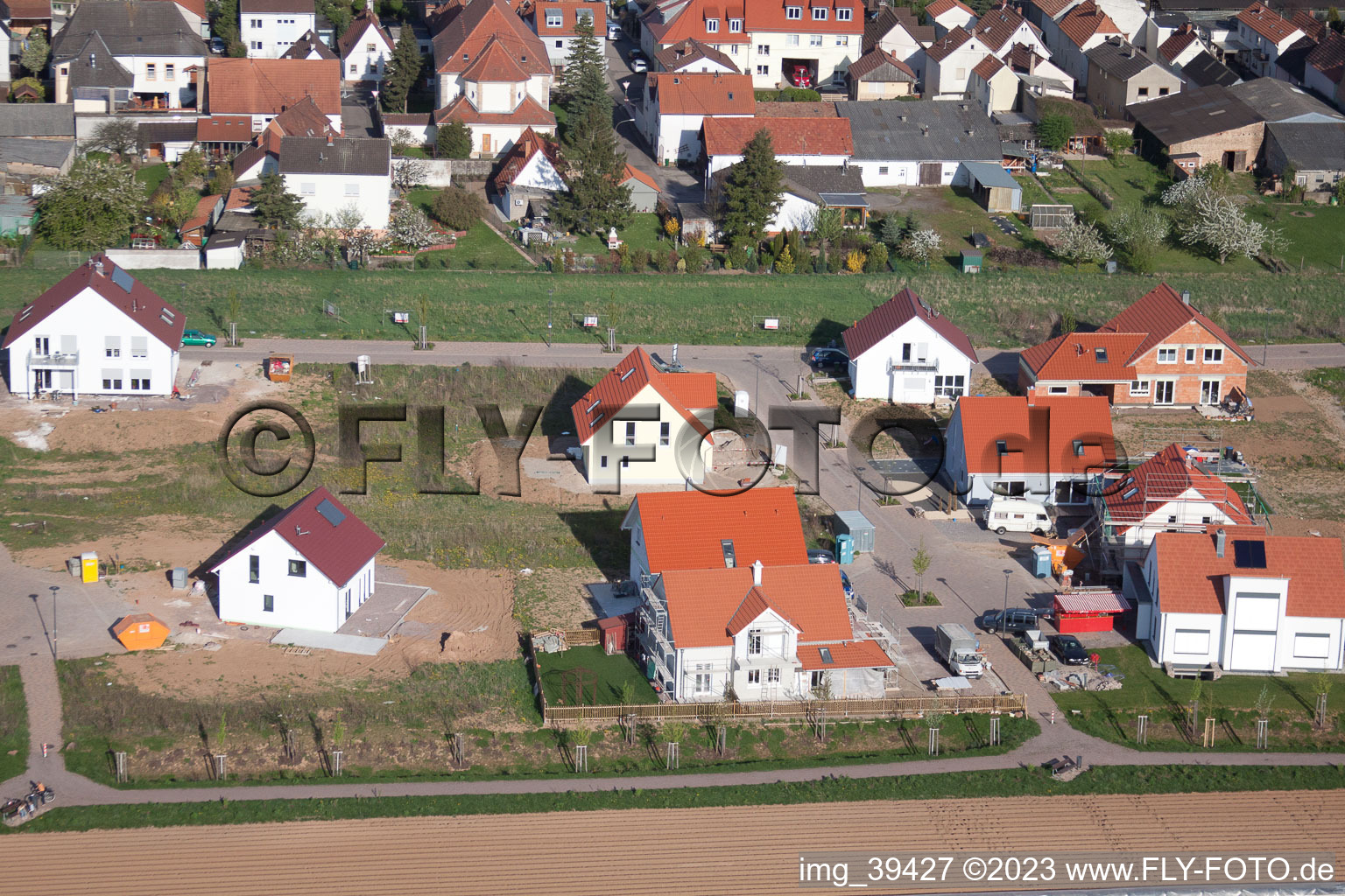District Mörlheim in Landau in der Pfalz in the state Rhineland-Palatinate, Germany viewn from the air