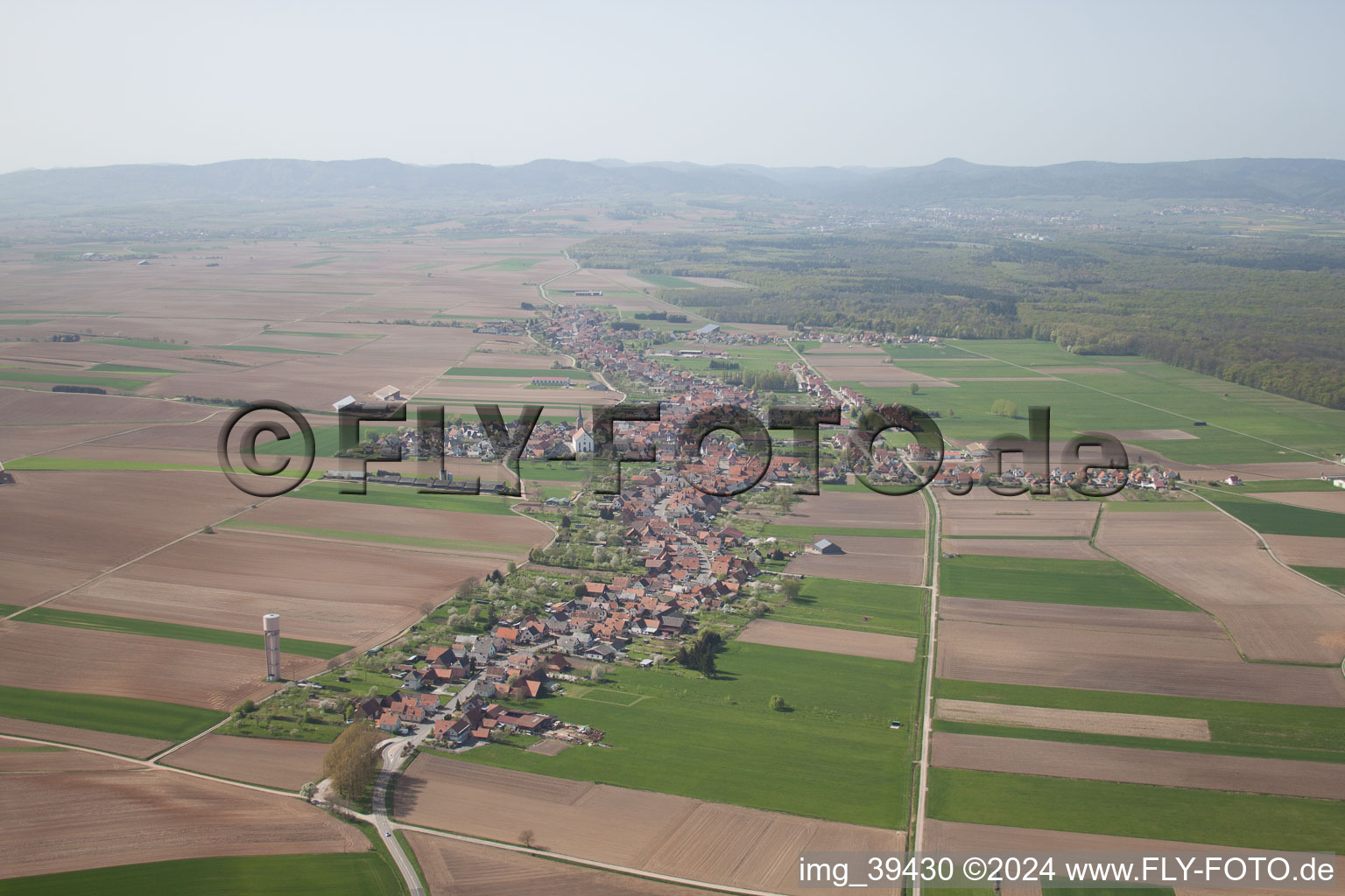 Drone image of Salmbach in the state Bas-Rhin, France