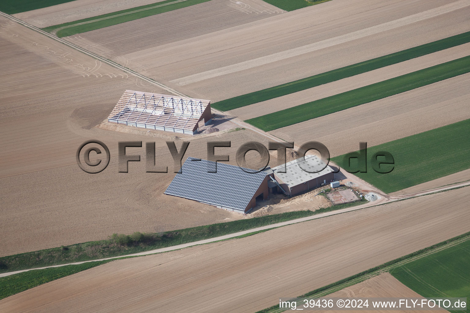 Schleithal in the state Bas-Rhin, France from a drone