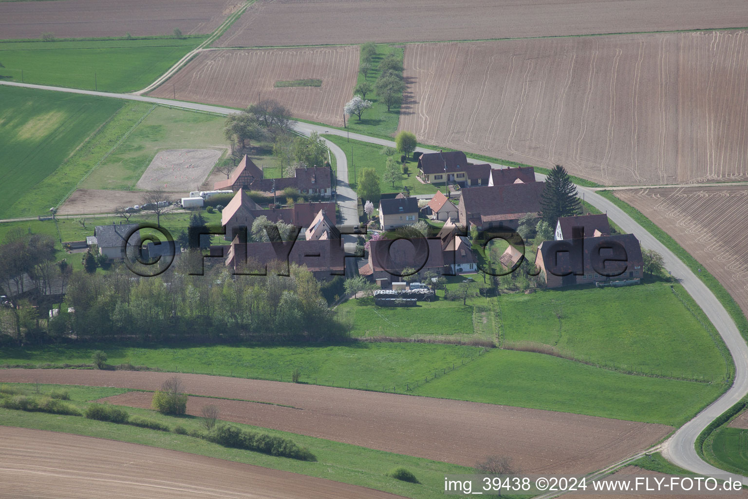 Aerial view of Schleithal in the state Bas-Rhin, France