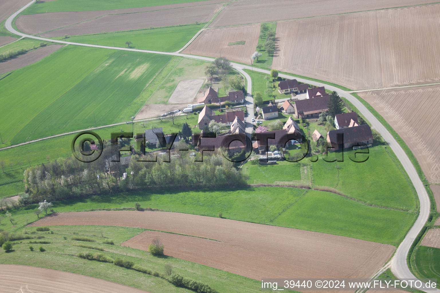 Aerial photograpy of Schleithal in the state Bas-Rhin, France