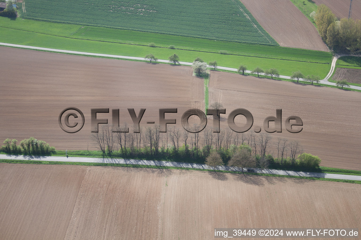 Seebach in the state Bas-Rhin, France from above