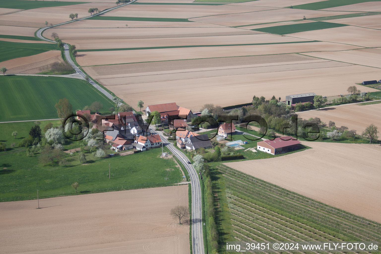 Seebach in the state Bas-Rhin, France out of the air