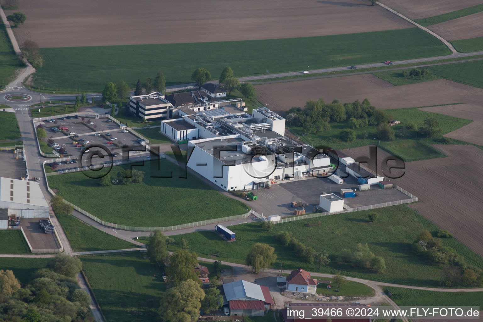 Aerial photograpy of Beinheim in the state Bas-Rhin, France