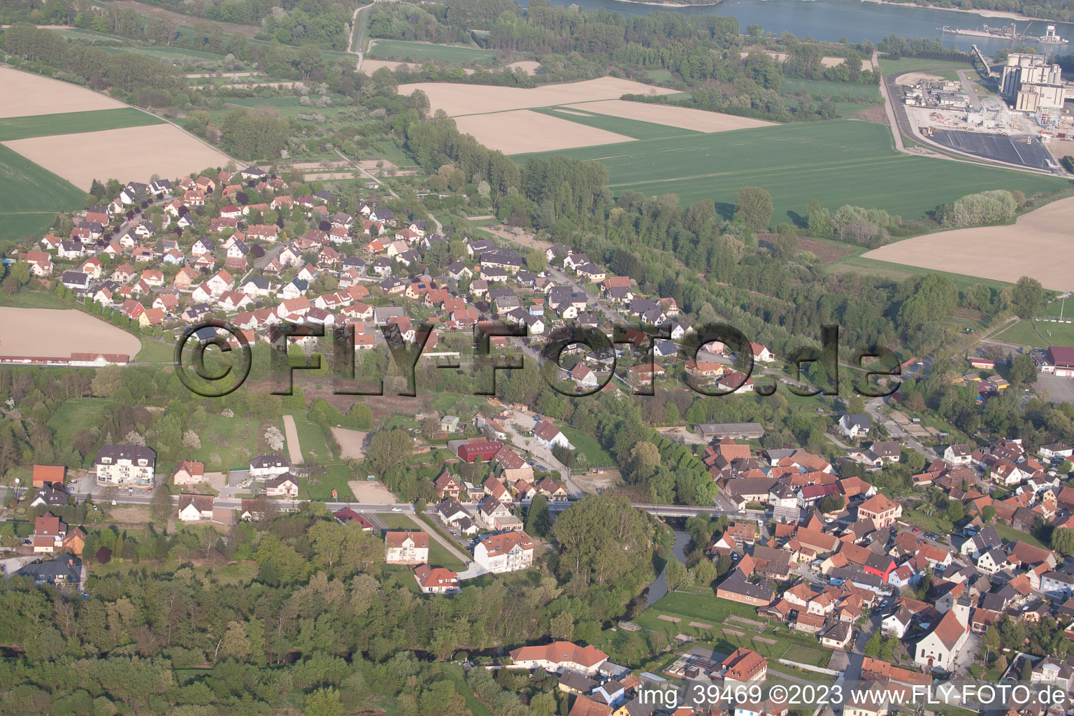Beinheim in the state Bas-Rhin, France out of the air