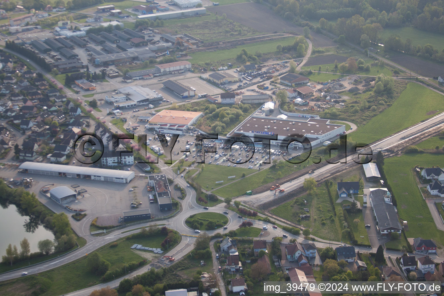 Soufflenheim in the state Bas-Rhin, France from above