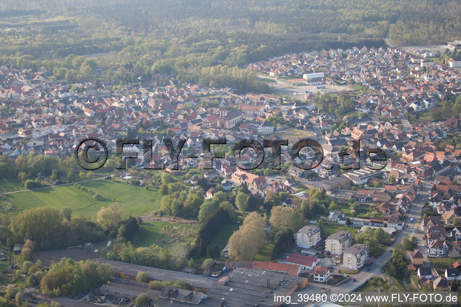 Soufflenheim in the state Bas-Rhin, France out of the air