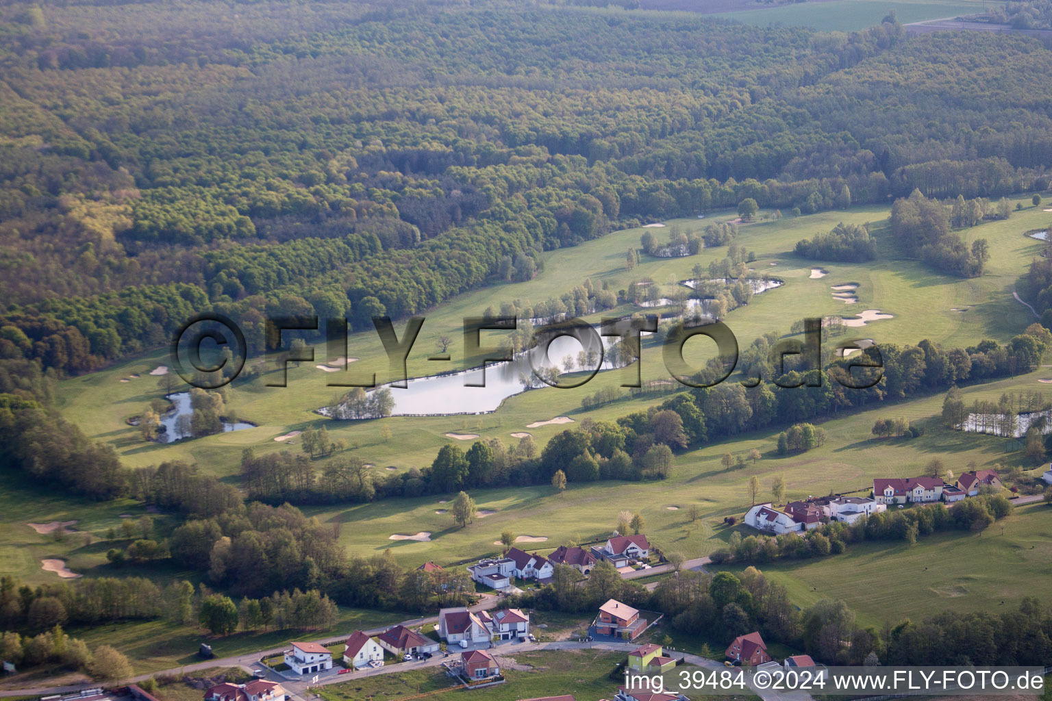 Golf Club Soufflenheim Baden-Baden in Soufflenheim in the state Bas-Rhin, France from the drone perspective