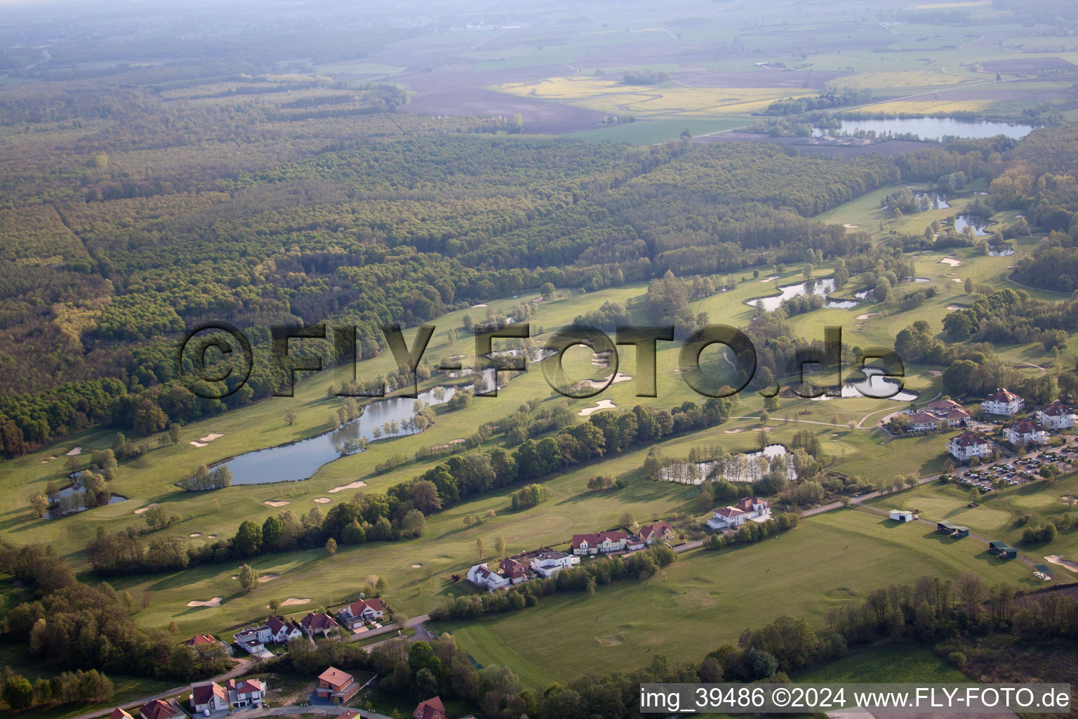 Golf Club Soufflenheim Baden-Baden in Soufflenheim in the state Bas-Rhin, France seen from a drone